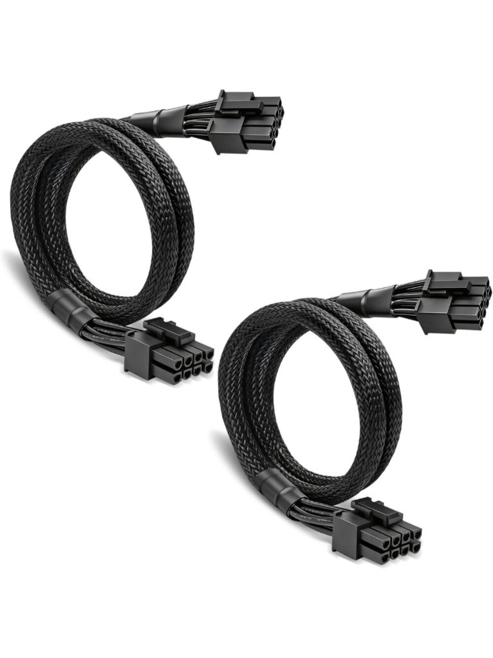 2 Pack ATX 3.0 PCIe 8 Pin Sleeved Cables for Power Supply, Male to Male, High